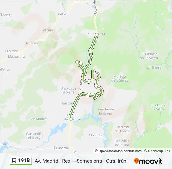 191B Bus Line Map