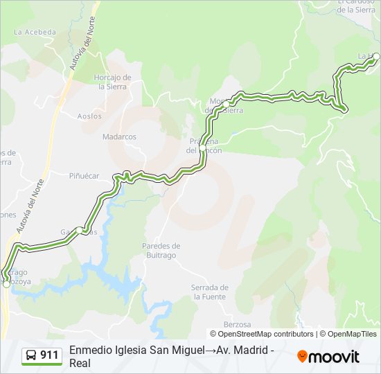 911 bus Line Map