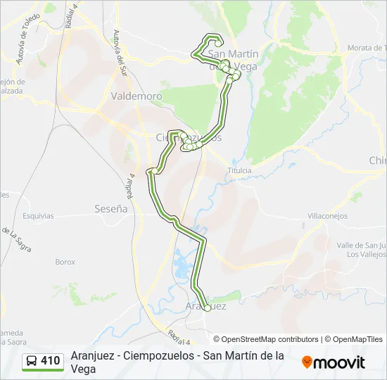 410 Bus Line Map