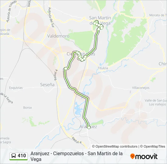 410 Bus Line Map