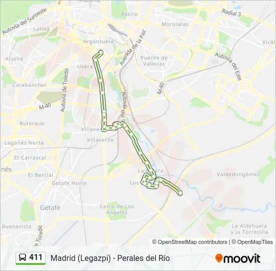 411 Bus Line Map