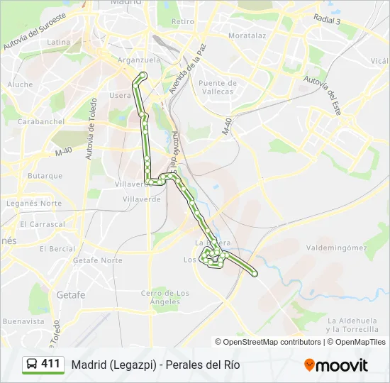 411 Bus Line Map