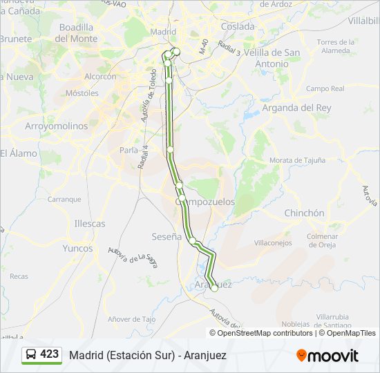 423 bus Line Map