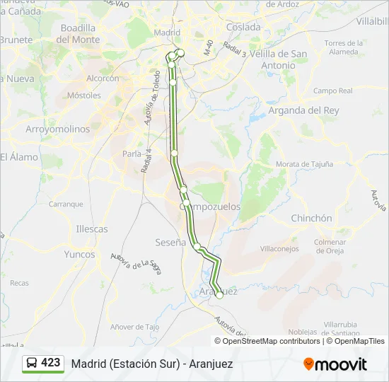 423 Bus Line Map