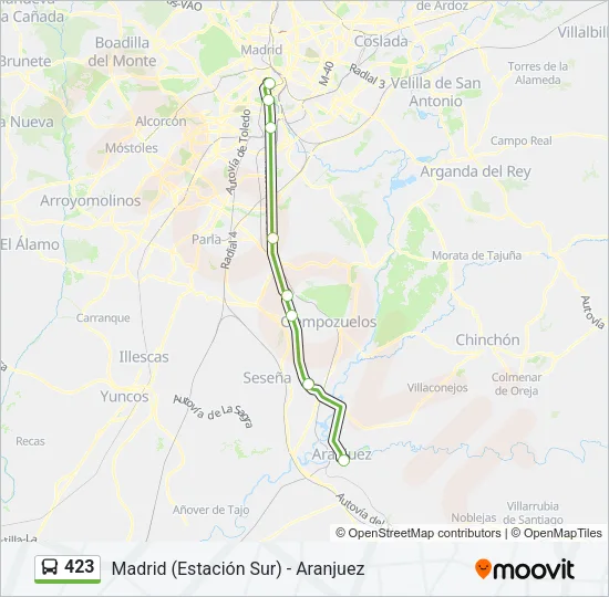 423 Bus Line Map