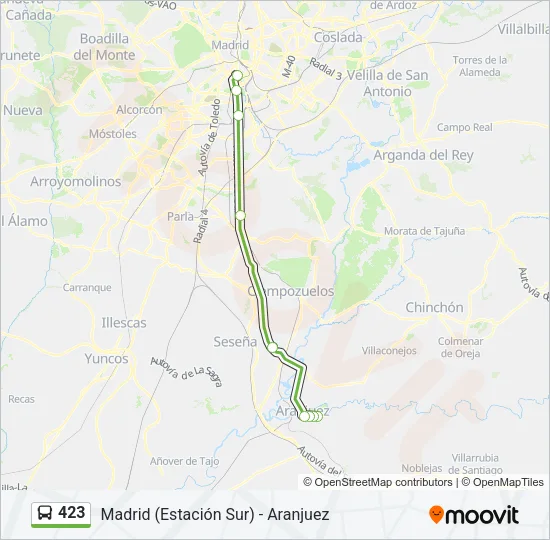 423 Bus Line Map