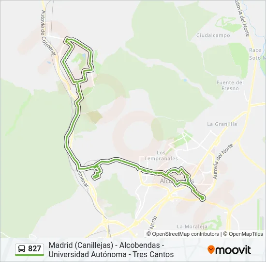 827 Bus Line Map