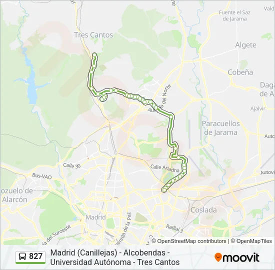 827 Bus Line Map