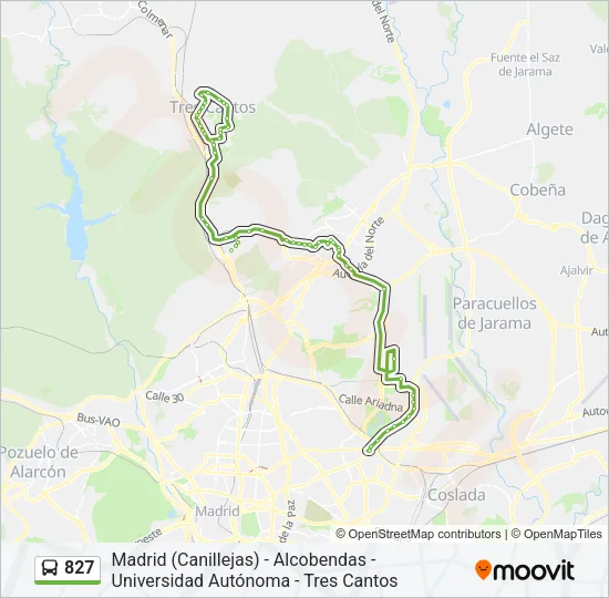 827 Bus Line Map