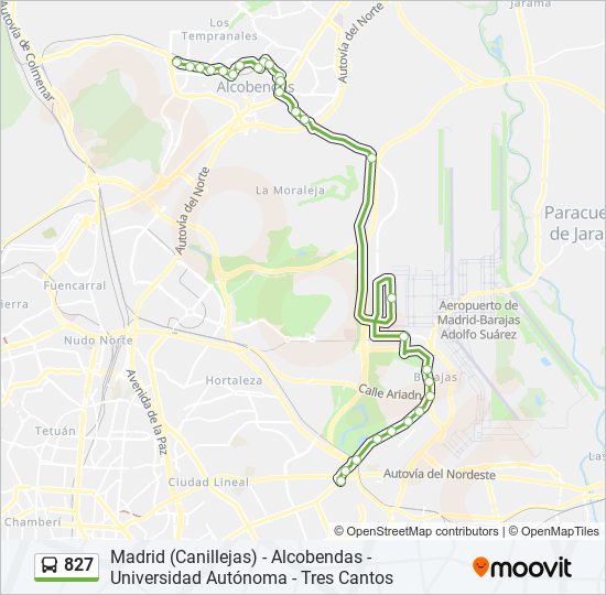 827 bus Line Map