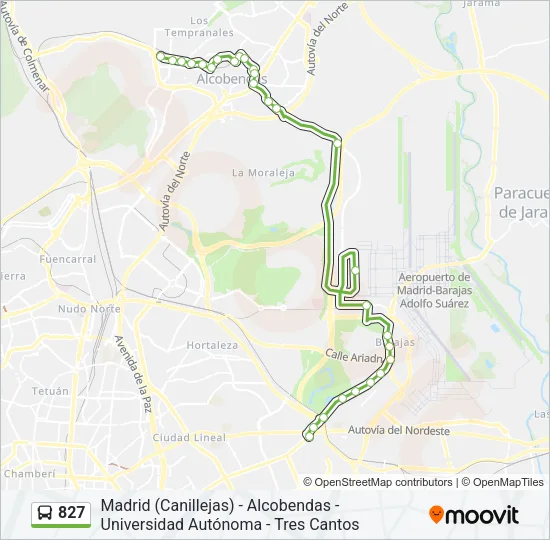 827 Bus Line Map