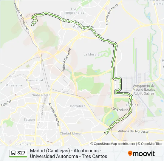 827 Bus Line Map
