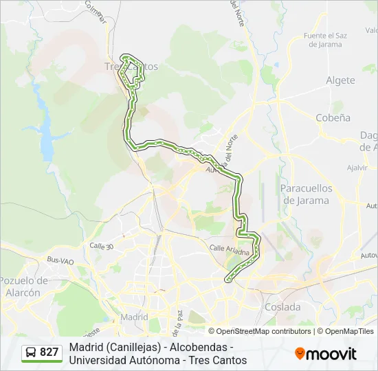 827 Bus Line Map