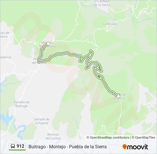 Mapa de 912 de autobús