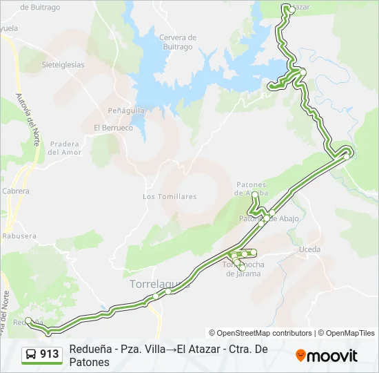 913 Bus Line Map