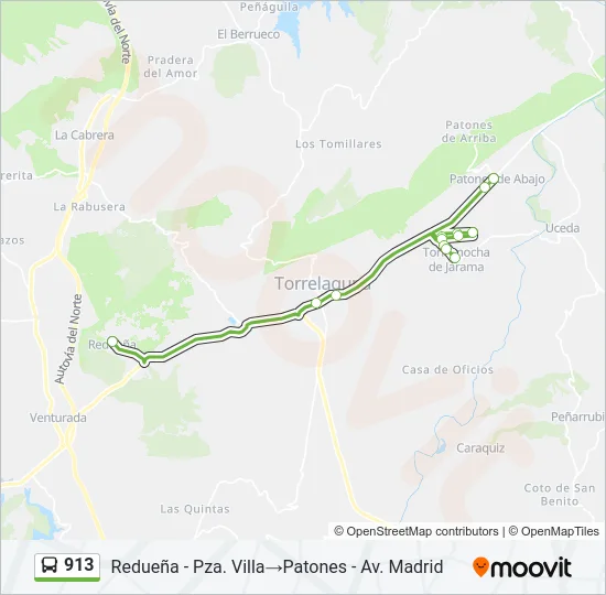 913 Bus Line Map