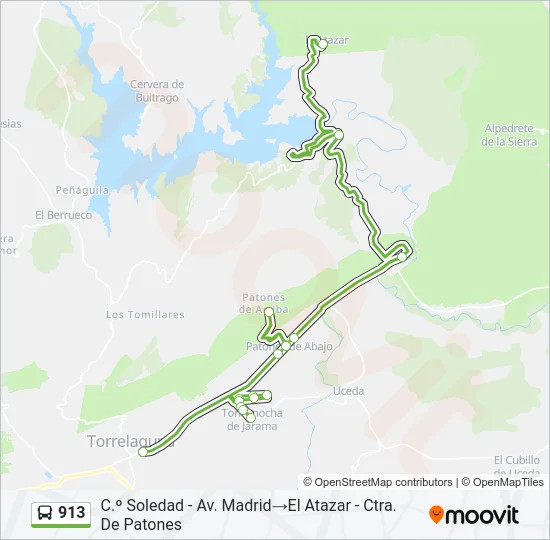 913 Bus Line Map