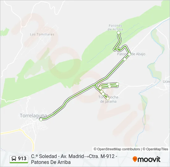 913 Bus Line Map