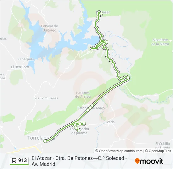 913 Bus Line Map