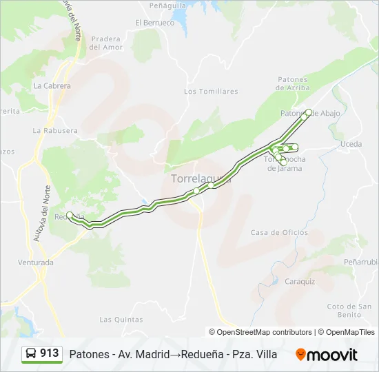 913 Bus Line Map