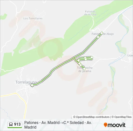 913 Bus Line Map
