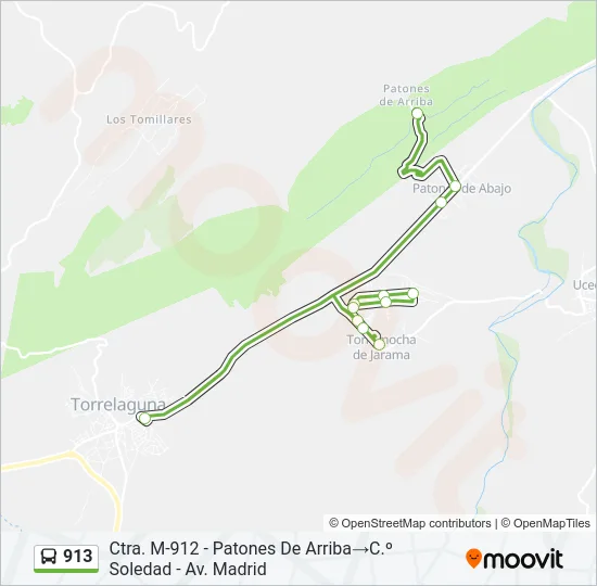 913 Bus Line Map