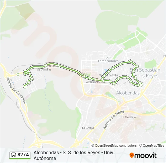 827A Bus Line Map