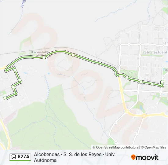 827A Bus Line Map
