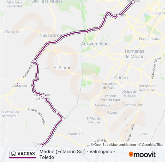 VAC063 bus Mapa de línia