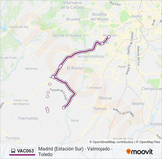 Mapa de VAC063 de autobús