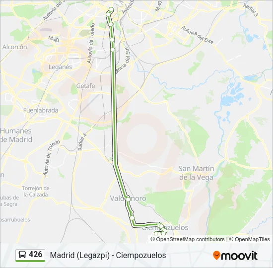 426 Bus Line Map
