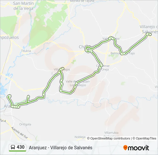 430 Bus Line Map