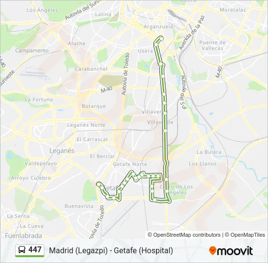 447 Bus Line Map