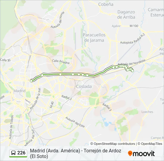 226 Bus Line Map