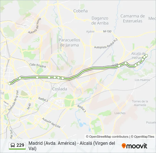229 Bus Line Map