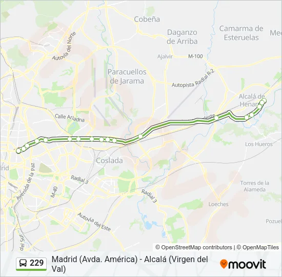 229 Bus Line Map