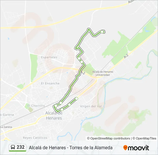 232 Bus Line Map