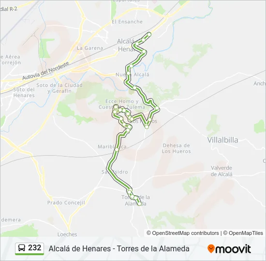 232 Bus Line Map