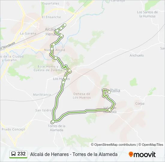 232 Bus Line Map