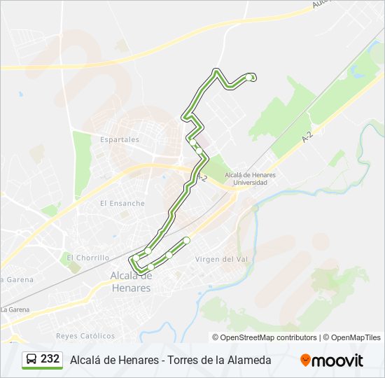 232 bus Mapa de línia