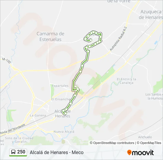 250 Bus Line Map