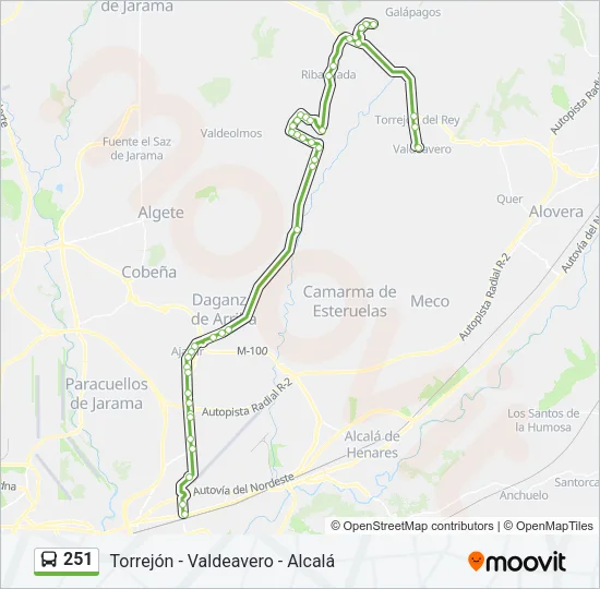 251 Bus Line Map