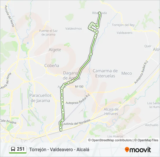 251 Bus Line Map