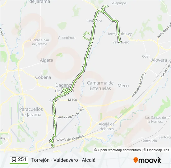 251 Bus Line Map