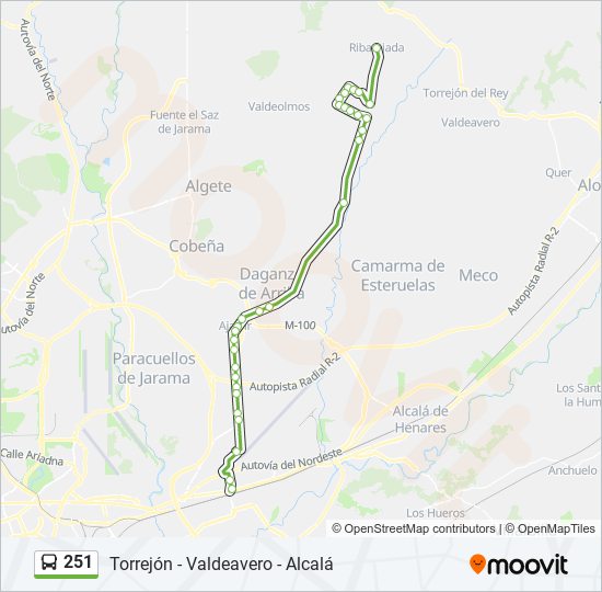 251 bus Line Map