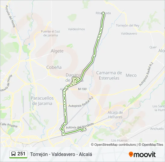 251 Bus Line Map