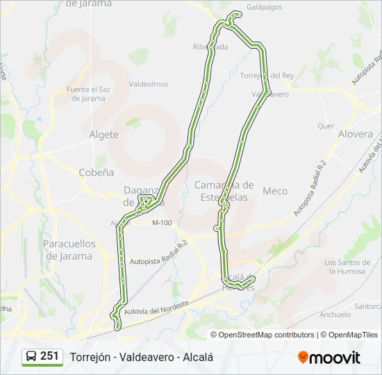 251 Bus Line Map