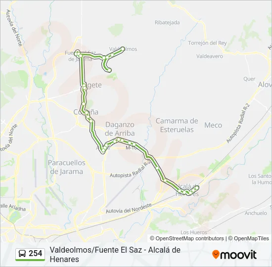254 Bus Line Map