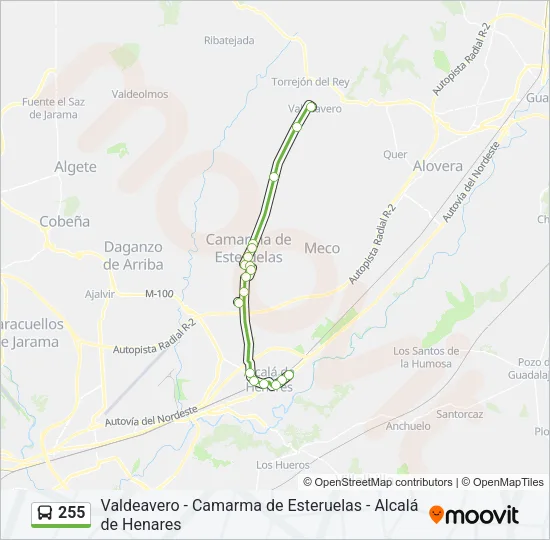 255 Bus Line Map