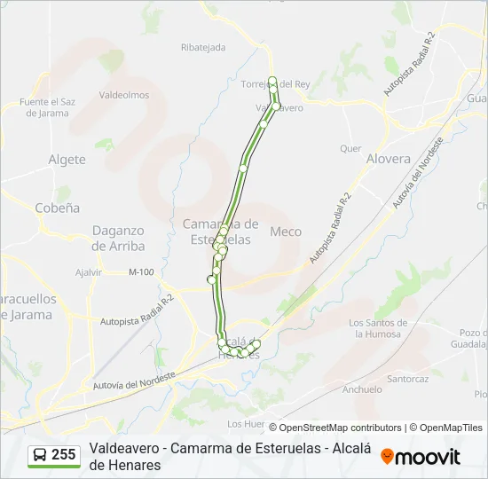 255 Bus Line Map